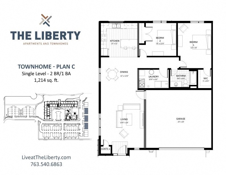 C-TH Floor plan at The Liberty Apartments & Townhomes, Golden Valley, 55427